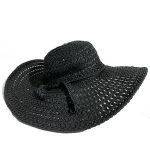 Scala Wide Brim Crochet Paper Straw Sun Hat